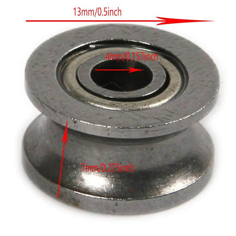 U Groove Ball Bearing 4x13x7mm Deep Groove Pulley Rail Bearing Mini Wheel Set 20 Pack U624ZZ Precision Bearings For Fitness Equipment Telecommunication Instruments Sewing Machines Home Appliances Medical Gear Fishing Doors And Windows, 4x13x7mm