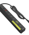 Built Tough Heavy Duty 20 Amp Power Strip With 6 Widely Spaced Outlets High Amp Surge Protector Industrial Workshop Power Strip