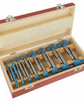 Badass 16 Piece Carbide Forstner Bit Set From 1/4 To 2-1/8 Inches With Lock Tight Hex Shanks in a wooden case