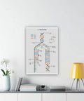 Dope City Map Canvas Wall Art Print Premium Quality Cityscape Scenery Landscape Decor with DNA artwork in a modern setting