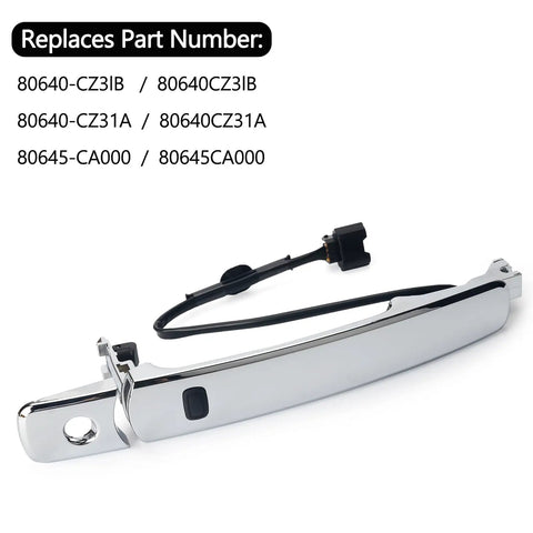 Exterior Chrome Front Left Driver Side Door Handle With Sensor And Smart Keyless Entry For Nissan Rogue 2010 2011 2012 2013 Replacement