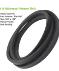 Heavy Duty Replacement V Belt For Mower Deck 5/8 By 139 Inches showing 816 116C part number rubber belt detail.