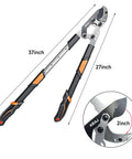Extendable Anvil Loppers For Garden Pruning, Heavy Duty Tree Trimmer With 27 To 37 Inch Adjustable Aluminum Handle, 2 Inch Cutting Capacity
