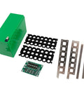 Heavy Duty DIY Lithium Battery Case For 12 Volt Projects With Nickel Straps And 3X7 Cell Slots Top Shelf ABS Housing with components.