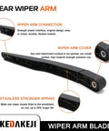 Heavy Duty Badass Rear Windshield Wiper Arm Assembly Slick Quick Clip Swap For Ford Escape 2013 To 2018 and Explorer Rear Wiper Replacement Oem Bb5z17526c showcased from an angle highlighting features.
