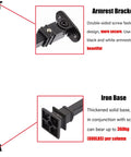 Top Tier Adjustable Black Wrought Iron Stair Railing For Indoor And Outdoor Deck Projects features armrest bracket and iron base design.