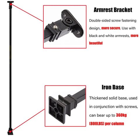 Top Tier Adjustable Black Wrought Iron Stair Railing For Indoor And Outdoor Deck Projects features armrest bracket and iron base design.