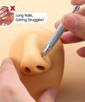 Demonstrating the use of a Stainless Steel Piercing Taper Grabber Tool Kit With Threadless Insertion Pin on a model nose