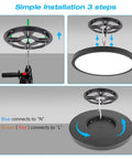 Installation steps for Two Pack LED Flush Mount Ceiling Lights 12 Inch 24W Ultra Bright Flat Black Modern Fixture