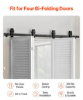 Heavy Duty Bi Folding Sliding Barn Door Hardware Track Kit Fits Four 15 Inch Closet Pantry Or Laundry Doors Installed View