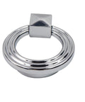 Polished Silver Cabinet Ring Pulls 1.77 Inch Diameter Round Drop Handles for Cabinets and Drawers Pack of 4 Zinc Alloy Rust Resistant