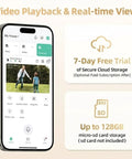 Smartphone displaying app interface for 2 Pack Solar Powered Security Cameras Wireless Outdoor 2K WiFi Cameras With AI Motion Detection