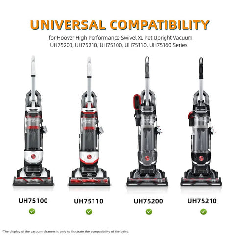 Replacement Belts For Hoover High Performance And Elite Swivel XL Pet Upright Vacuum UH75200 UH75210 UH75250 UH75110 Illustration