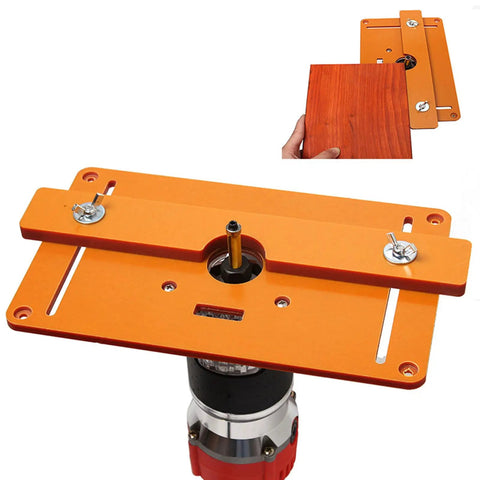 Top Notch Router Table Plate And Heavy Duty Woodworking Insert For Seamless Milling Plus Quick Manual Planing Built Like A Tank For Shop Rigs Rock Solid Fit For Standard Trim Tools Today with strong orange resin surface.