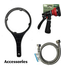 Accessories for Deionized Water System For Cars, RVs, Boats, Planes And More, includes hose, nozzle, and wrench tool