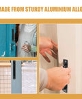 Black Aluminum Barn Door Handles Set Of 4 Surface Mounted Sliding Cabinet Door Pulls shown on doors in various settings.