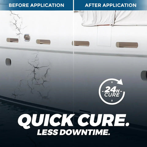 Fast Cure Marine Adhesive Sealant For Boats, Hulls, Decks, Ponds And RVs That Sticks Like A Boss, UV Resistant, Water Based
