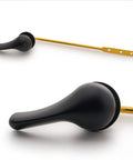 Matte Black Front Mount Toilet Handle Replacement Kit With Universal Flush Lever, close-up of handle and flush arm
