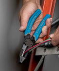 Electrician using Curve Wire Cutters For Quick Stripping And Cutting Heavy Duty Wire Stripping Tool For 8 To 18 AWG