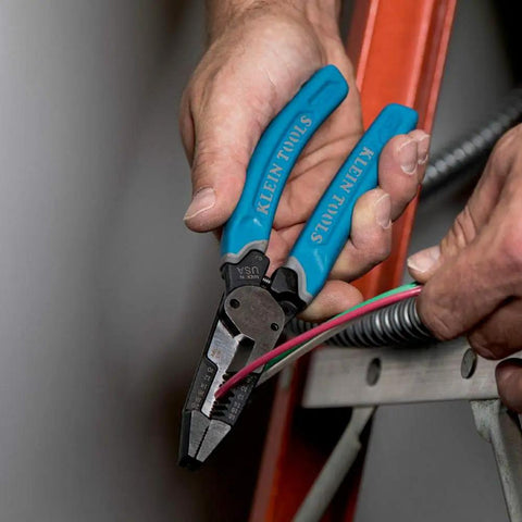Electrician using Curve Wire Cutters For Quick Stripping And Cutting Heavy Duty Wire Stripping Tool For 8 To 18 AWG