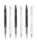 Extra Fine 0.28mm Gel Pens Black Ink Go To School Office Set With Transparent Tube Case Six Pack Smooth Writing Ball Point Pens