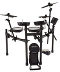 TD-07KV Electronic V-Drums Kit with Dual-Ply Mesh Heads, compact home studio setup with Bluetooth audio and MIDI connectivity.