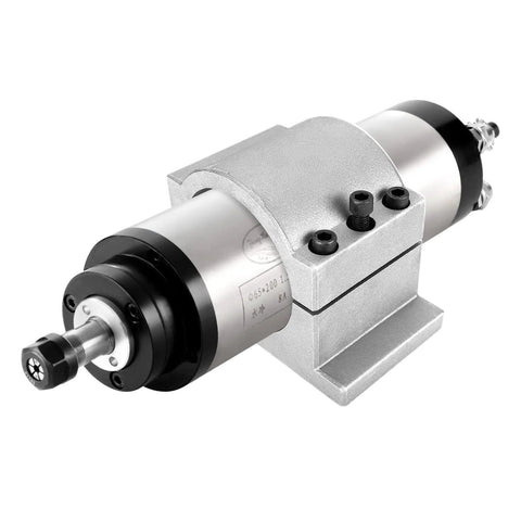 CNC spindle mount 65mm for 0.8kW and 1.5kW motors, cast aluminum bracket with 3 screws, suitable for water or air cooled spindles on CNC routers.