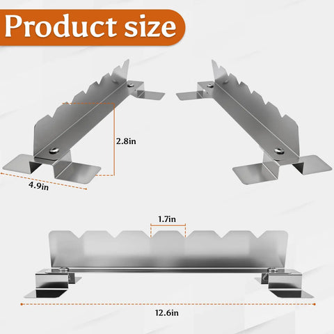Dimensions of Two Pack Stainless Steel Skewer Rack With Anti Tip Design And Reinforced Base For BBQ Kabob Grilling Accessories