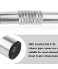 Durable Stainless Steel Exhaust Connector Kit With Elbow And Straight Pipe, Flexible Exhaust Flex Pipe For Diesel Air Heater, 1 inch