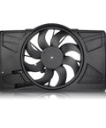 Heavy Duty Radiator Cooling Fan Assembly For Ford Focus 2012 To 2018 2.0 Liter Motor, front view of black electric fan unit.