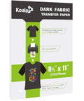 Printable Heat Transfer Vinyl For Dark Fabric T Shirts 8.5 By 11 Inch Sheets Set Of 20 Iron On Transfer Paper packaging