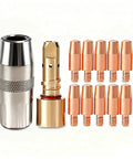 12 Pack MIG Welding Gun Kit With 0.035 Inch Tips, Nozzles, And Diffusers For Magnum Pro 250L And 300L Welders, displayed