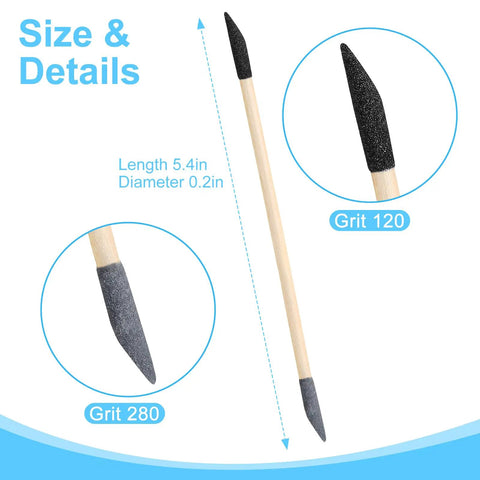 Double End Sanding Sticks Set With 120 And 280 Grits For Small Holes And Fine Detailing On Plastic Models Wood And Metal