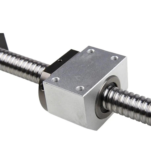 Top Shelf 900Mm Ball Screw Set With Single Nut Bk25 Bf25 Brackets And Torsion Coupling For Cnc Crews slick glide close-up of metal ball screw assembly.
