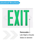 Six Pack LED Exit Signs With Emergency Lights Green Battery Backup Exit Light UL Listed for Customized Directions