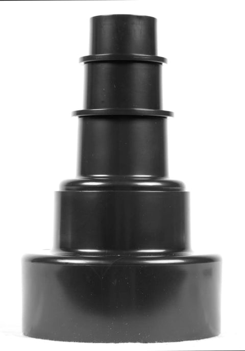 Front view of 5 Step Modular Dust Hose Reducer And Adapter Set For Four Inch To One And A Quarter Inch Hoses With Fully Customizable Adapters