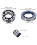 Chainsaw Crank Bearing Seal Kit For Husqvarna HUS357 359 357XP with needle bearings and oil seal, dimensions shown