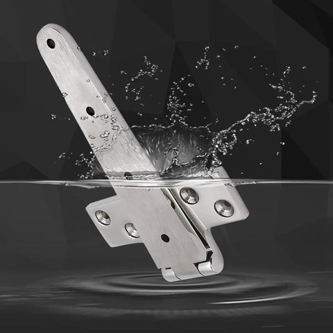 Marine Grade 316 Stainless Steel T Hinges 8 By 4 Inch Heavy Duty Boat Hatch Hardware 2 Pack Polished Finish in water.