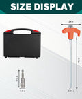 Heavy Duty Screw In Tent Stakes Pack Of 12 8 Inch Ground Anchors With Hex Head Driver size display with storage box