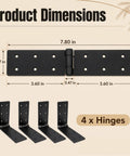 Product dimensions of 4 Pc Built Like A Tank Heavy Duty Gate Hinges 0.19 Inch Thick Black Iron Butt Hinges.
