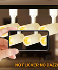 Four 12W H Track Lighting Heads Dimmable LED Track Spotlights CRI 90 Plus 3000K Warm White for kitchen and task lighting shown on phone app.