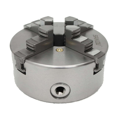 INTBUYING 4-jaw lathe chuck, 160 mm, metal body with self-centering jaws for CNC machines