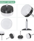 Tough As Nails 40 Pack Furniture Sliders Nail On Chair Leg Protectors For Wood And Hardwood Floors with marine grade steel nails and nylon pads.