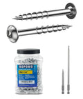 Interior Pocket Hole Screws One And A Quarter Inch Number Eight Square Drive Washer Head Zinc Plated Coarse Thread with container