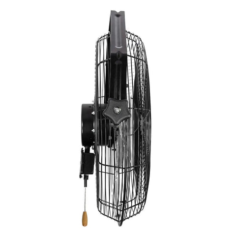 Side view of 18 Inch Wall Mount Fan For Garages, Shops, Barns And Patios, Industrial Grade Cooling With 1450 CFM