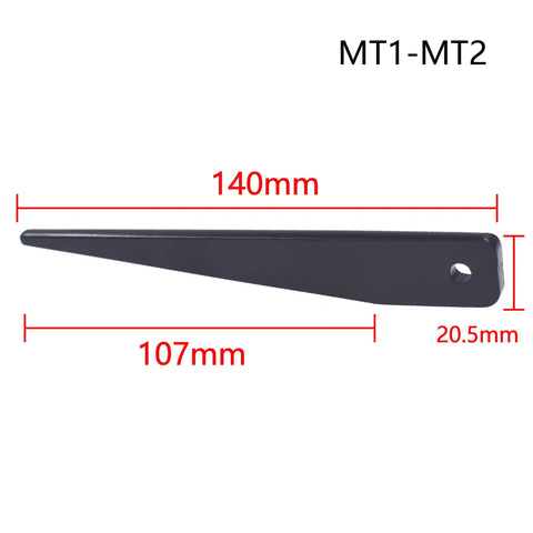 MT1 MT2 Taper Drift Tool For Lathes Pro Grade And Drill Presses 140mm hardened steel with dimensions marked