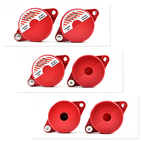 Valve Lockout Device 2 Pack Rotating Plastic Outdoor Water Hose Protector Babyproof 1 To 2.5 Inch Diameter Handles Red Secure
