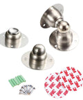 Mini Magnetic Door Stopper 2 Pack, Heavy Duty Stainless Steel Door Stop With Ultra Short Soft Catch Keeps Doors Open Securely
