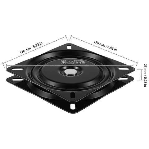4 Pack 7 Inch Bar Stool Swivel Base Replacement Heavy Duty Steel Mount Plate Rock Solid Seat Turntable Hardware Black Finish dimensions
