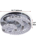 Moon Shape Crystal LED Chandelier Flush Mount Ceiling Light With Modern Stainless Steel Frame And K9 Crystals, Energy Efficient